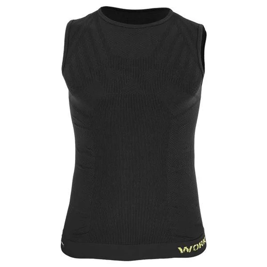 Dressa Work ujjatlan varrás nélküli férfi munkaruha aláöltözet póló - fekete (S-XL)