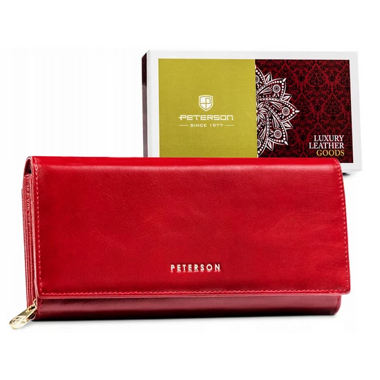 Peterson Női Bőr Pénztárca ptn 42100-Sgn-7785 Red - Piros
