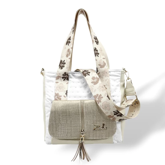 Zellia Női Válltáska 24067 - Next C. Flowers - Fehér - Beige - Arany - Ss-Ch -