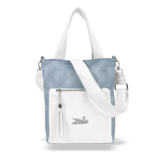 Zellia Női Válltáska/Kézitáska 17095 Jeans Blue-Fehér