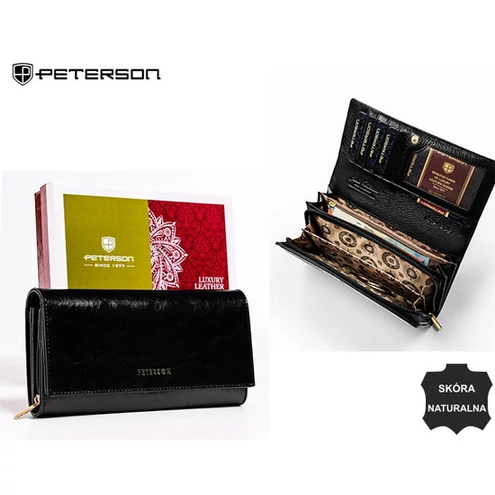 Peterson Női Bőr Pénztárca Ptn Pl-409-1506 Black - Fekete