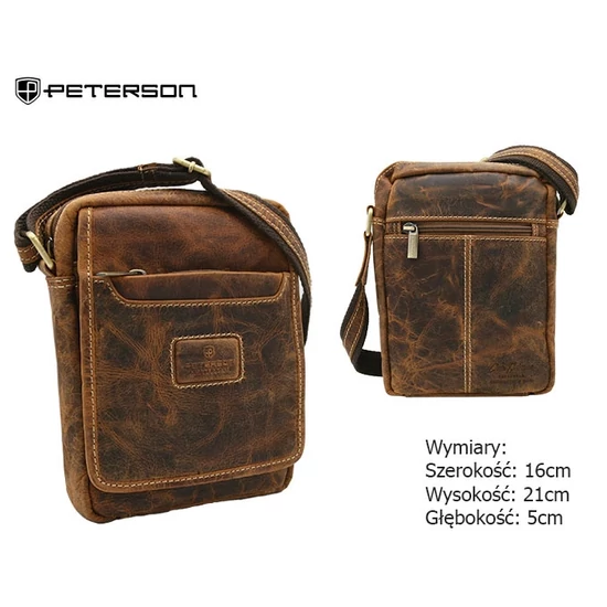 Peterson Férfi Bőr Táska Ptn 1117-Tmh-5825 Tan - Világos Barna
