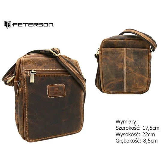 Peterson Férfi Bőr Táska Ptn-Ig-8-Tmh-5948 Tan - Világos Barna