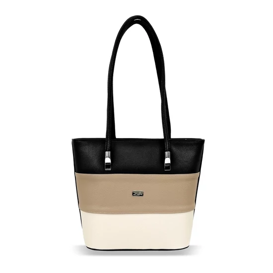 Zellia Női Merev Válltáska Zvn22029 Fekete-Beige-Taupe