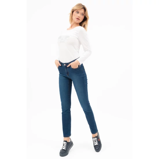 Budmil női slim fit farmer nadrág - kék