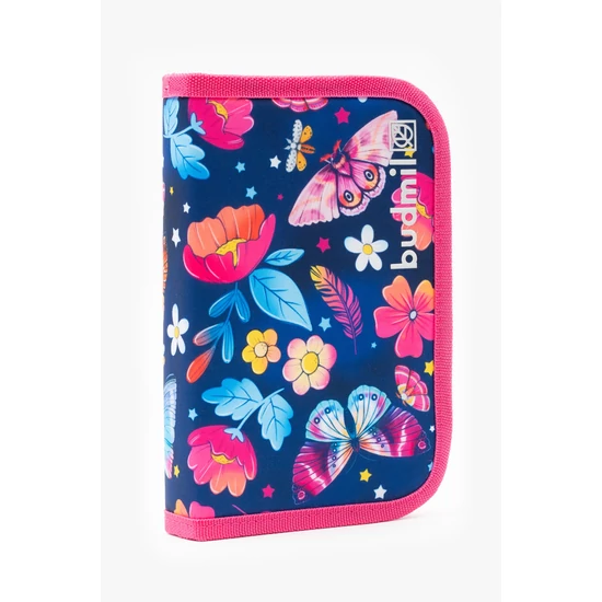Budmil tolltartó - sötétkék - pink mintás