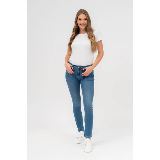 Budmil női slim fit farmer nadrág - kék