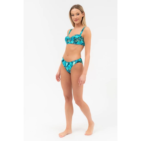 Budmil női bikini felső - zöld-kék mintás