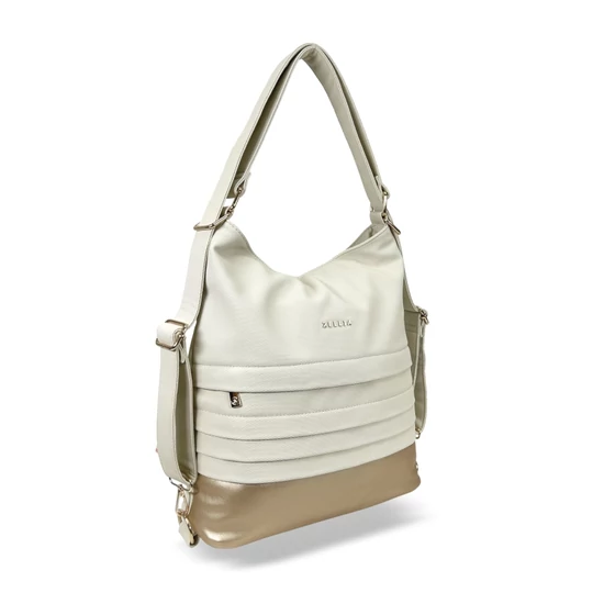 Zellia Női Válltáska/Hátizsáká Alakítható Hz-111 Beige-Pezsgő Arany - D217 -