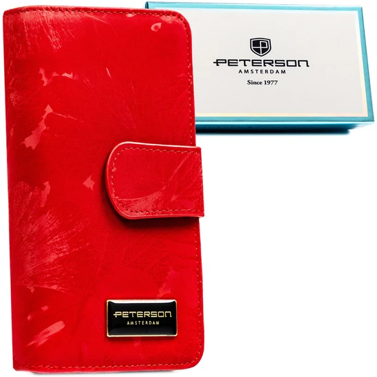 Peterson Női Pénztárca - Echo És Természetes Bőr PS116-MLF-2449 Red