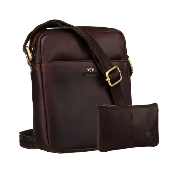 Peterson Férfi Bőr Oldaltáska PTN   720E-OPU-6880   Brown  - Sötét Barna