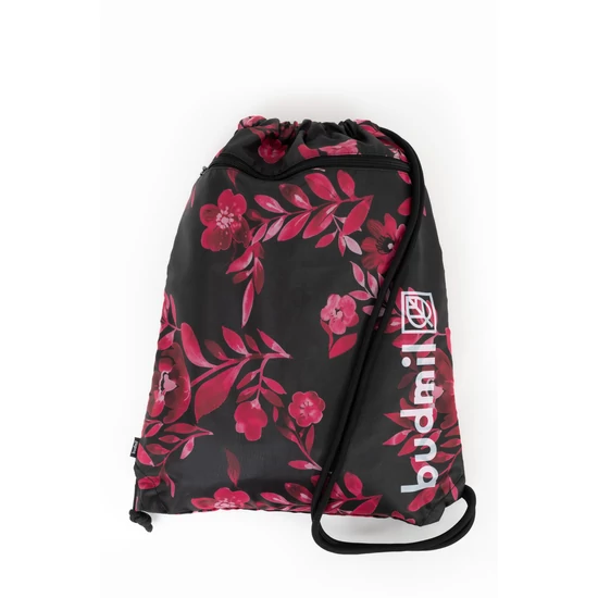 Budmil tornazsák - fekete - pink virág mintás