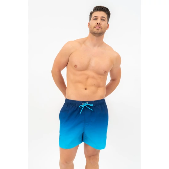Budmil férfi beach short fürdőnadrág - sötétkék - türkiz