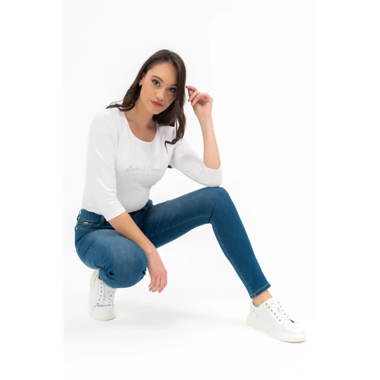 Budmil női skinny fit szűk farmernadrág - szürkéskék