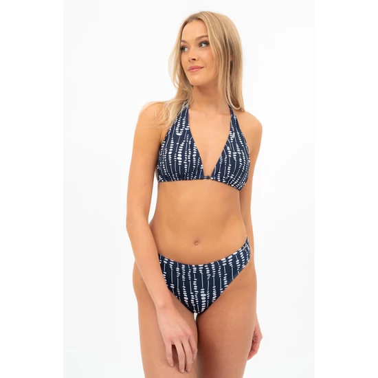 Budmil női bikini felső - sötétkék - fehér mintás