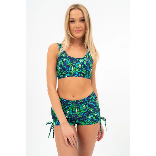 Budmil női bikini felső - kék - zöld mintás