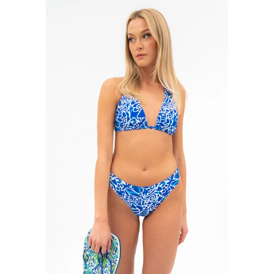 Budmil női bikini alsó - kék - fehér mintás