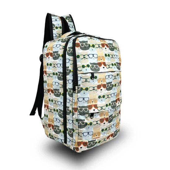 Zellia Hátizsák Hz-103 Macska Mintás- #99 - Steppelt - Vízlepergetős - 40 X 25 X 20 Cm