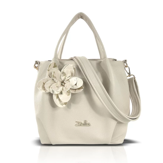 Zellia Női Válltáska Zlb324-F Beige - Leaf - Virág Dísszel -