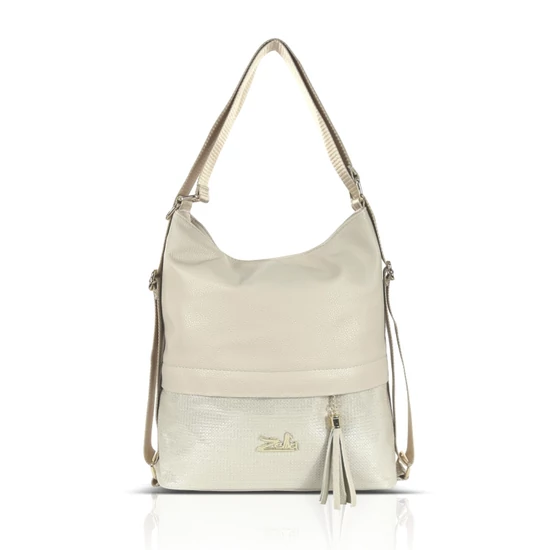 Zellia Női Válltáska/Hátizsáká Alakítható 24040 Beige-Arany - Csillámos -