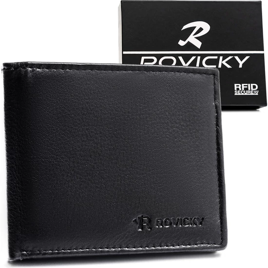 Rovicky Férfi Bőr Pénztárca 0035-Rvd-0178 Black - Fekete