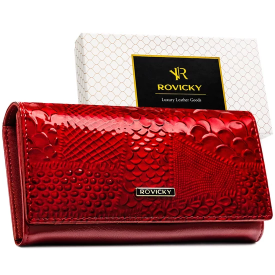 Rovicky Női Pénztárca - Echo És Természetes Bőr Rpn-27-Rsp-5906 Red - Piros 