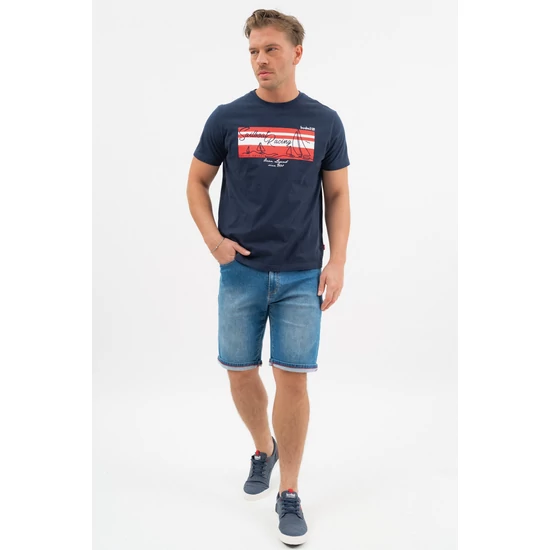 Budmil férfi farmer bermuda nadrág - világoskék