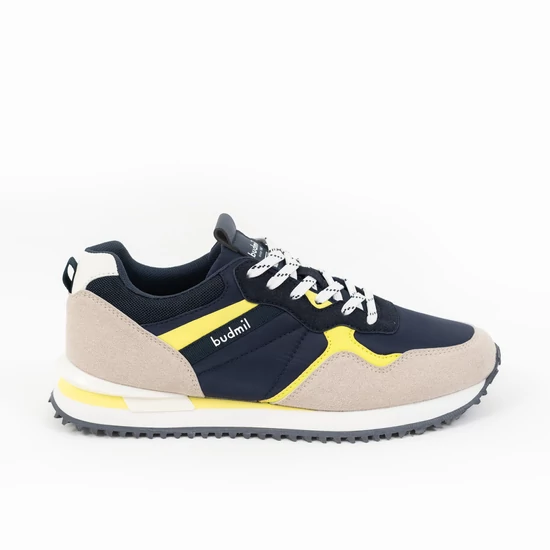 Budmil férfi utcai cipő sneaker - sötétkék - bézs