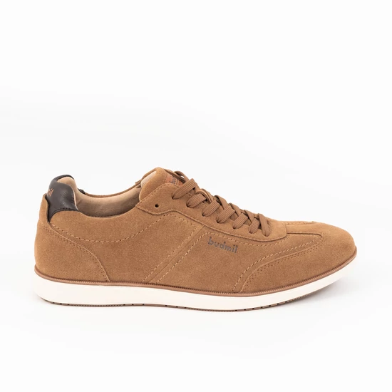 Budmil férfi utcai bőrcipő sneaker - barna