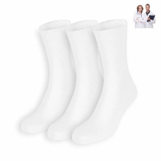 Dressa pamut gumi nélküli orvos zokni - fehér - 35-38 - 3 pár