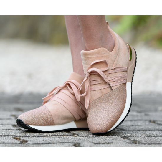 Csillámos rózsaszín tornacipő (36-41)