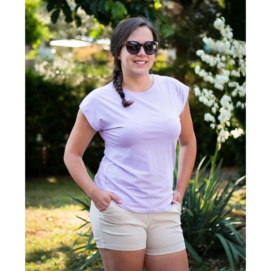  Denevér ujjú lila póló (M-XL)