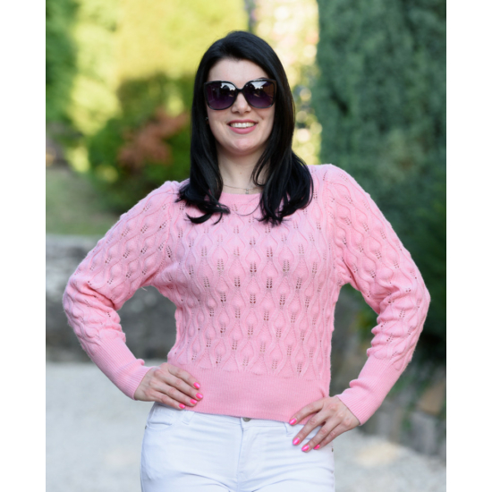 Kötött rózsaszín pulóver (S/M-L/XL)