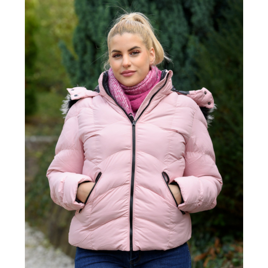 Rövid steppelt rózsaszín kabát (M-XXXL)