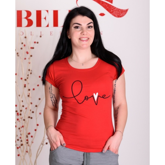 Love feliratú piros póló (S/M-L/XL)