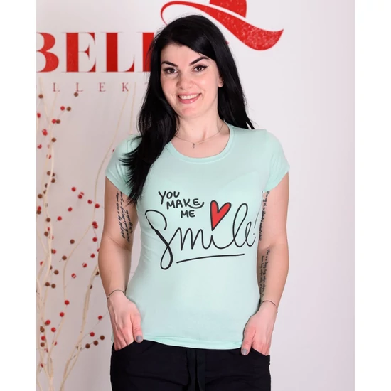 Smile feliratú zöld póló (S/M-L/XL)
