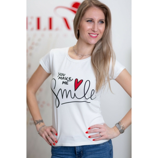 Smile feliratú fehér póló (S/M-L/XL)
