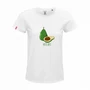 Kép 1/2 - Dressa Avocado mintás női környakú rövid ujjú biopamut póló - fehér  (S-3XL)