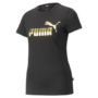 Kép 1/5 - ESS+ Metallic Logo Tee Puma női póló Black-Gold f