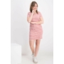 Kép 1/5 - VILA CLOTHES női ruha, kellemes rózsaszín fehér csíkos színvilággal, 14032604 modell