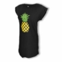 Kép 1/3 - Dressa Pineapple Ananászos pamut női pólóruha - fekete