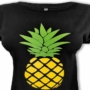 Kép 3/3 - Dressa Pineapple Ananászos pamut női pólóruha - fekete