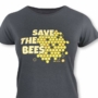 Kép 3/3 - Dressa Save The Bees méhecskés biopamut női póló - sötétszürke