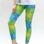 Kép 3/4 - Dressa Active mintás enyhén magasított derekú fitness leggings - zöld | S/M