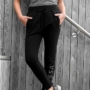 Kép 3/4 - Dressa női cipzáros pamut melegítő nadrág - fekete