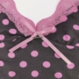 Kép 3/4 - Dressa Home pöttyös csipkés spagetti pántos rövidnadrágos női pizsama - szürke