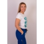 Kép 6/9 - NEW MONDAY női rövid ujjú póló, felső -fehér, kék mintával (S/M)