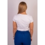 Kép 7/9 - NEW MONDAY női rövid ujjú póló, felső -fehér, kék mintával (S/M)
