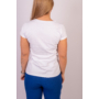 Kép 5/9 - NEW MONDAY női rövid ujjú póló, felső -fehér, kék mintával (S/M)