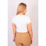Kép 5/6 - NEW MONDAY női rövid ujjú póló, felső -fehér, arany mintával (S/M)